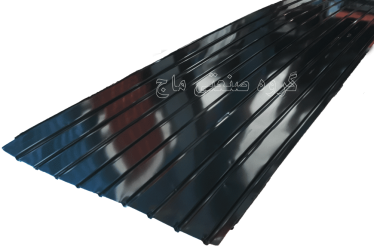 ورق شیروانی گالوانیزه ضخامت 40 طرح دامپا لمبه برند هفت الماس 1 مترمربع مشکی