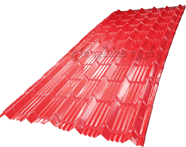 ورق شیروانی گالوانیزه ضخامت 40 طرح سفال جنووا برند هفت الماس 1 مترمربع قرمز