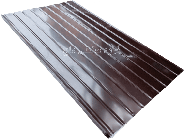 ورق شیروانی گالوانیزه ضخامت 40 طرح دامپا لمبه برند هفت الماس 1 مترمربع قهوه ای