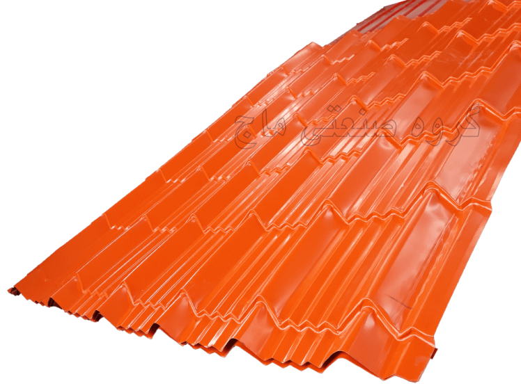 ورق شیروانی گالوانیزه ضخامت 48 طرح سفال جنووا برند هفت الماس 1 مترمربع نارنجی