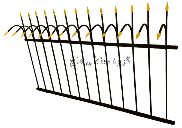 حفاظ نرده دیواری کنگره آبشاری ارتفاع 200 سانتی متر قهوه ای سوخته رنگ کوره ای