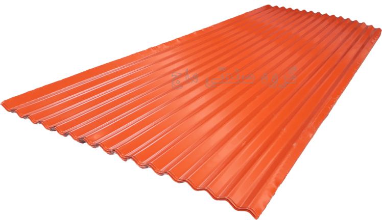 ورق شیروانی گالوانیزه ضخامت 40 طرح کرکره برند هفت الماس 1 مترمربع نارنجی