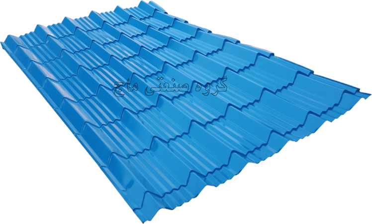 ورق شیروانی گالوانیزه ضخامت 40 طرح سفال جنووا برند هفت الماس 1 مترمربع آبی