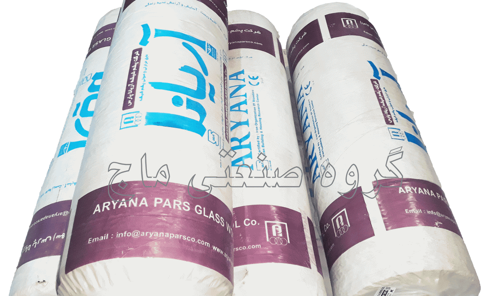  پشم شیشه آریانا رولی فویلدار 2 اینچ دانسیته 14 