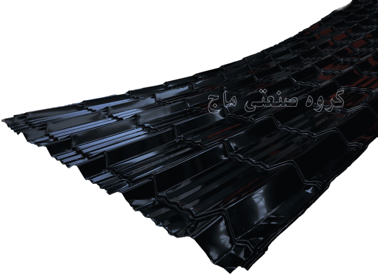 ورق شیروانی گالوانیزه ضخامت 48 طرح سفال جنووا برند هفت الماس 1 مترمربع مشکی