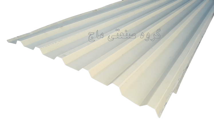 ورق شیروانی گالوانیزه ضخامت 40 طرح ذوزنقه برند هفت الماس 1 مترمربع سفید