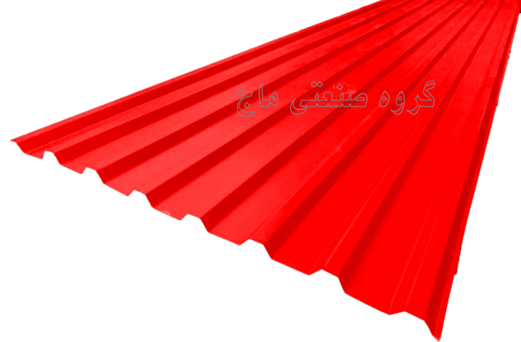 ورق شیروانی گالوانیزه ضخامت 40 طرح ذوزنقه برند هفت الماس 1 مترمربع قرمز