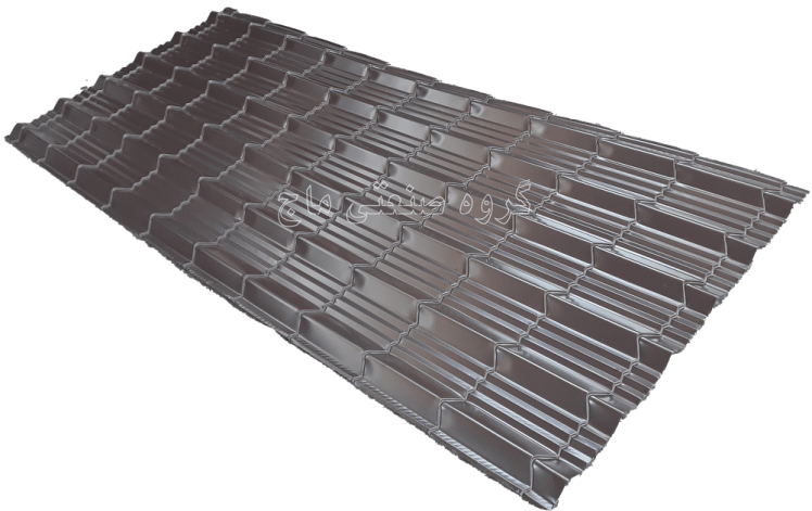 ورق شیروانی گالوانیزه ضخامت 40 طرح سفال جنووا برند هفت الماس 1 مترمربع قهوه ای