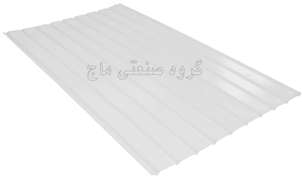  ورق شیروانی گالوانیزه ضخامت 40 طرح دامپا لمبه برند هفت الماس 1 مترمربع سفید 