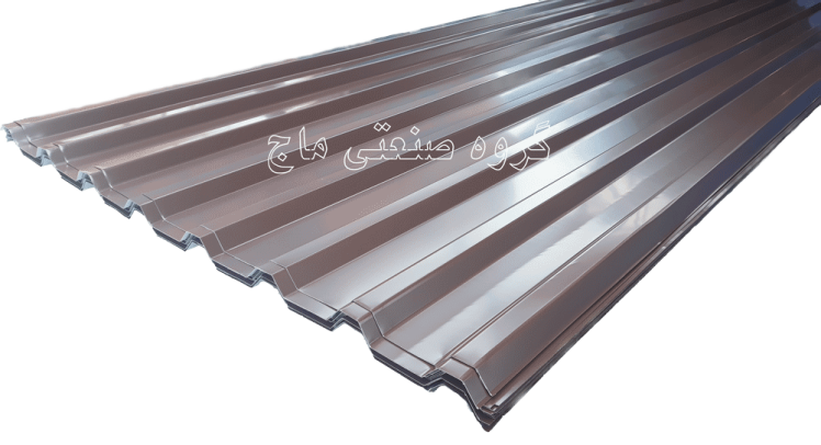 ورق شیروانی گالوانیزه ضخامت 48 طرح ذوزنقه برند هفت الماس 1 مترمربع قهوه ای