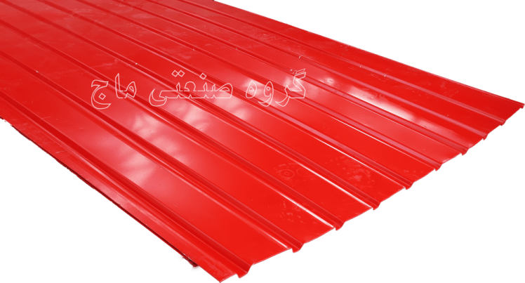ورق شیروانی گالوانیزه ضخامت 40 طرح دامپا لمبه برند هفت الماس 1 مترمربع قرمز